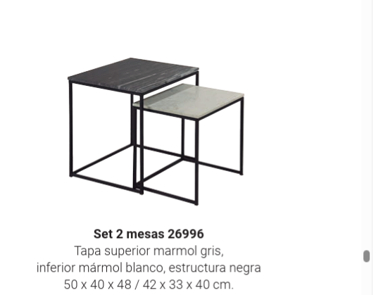 Set MOB mesas Auxiliares marmol - Imagen 2