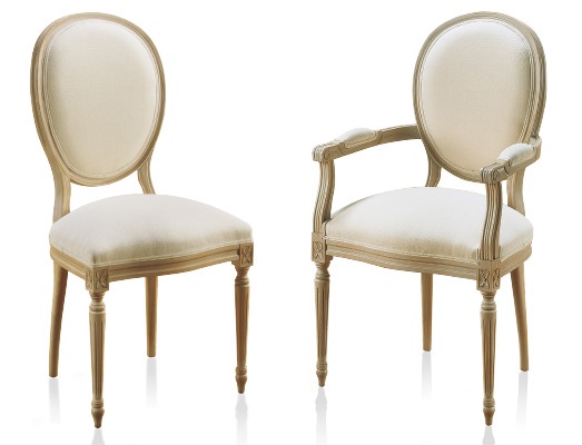 Silla medallón Luis XVI tapizada - Imagen 2