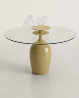 Mesa copa con cristal