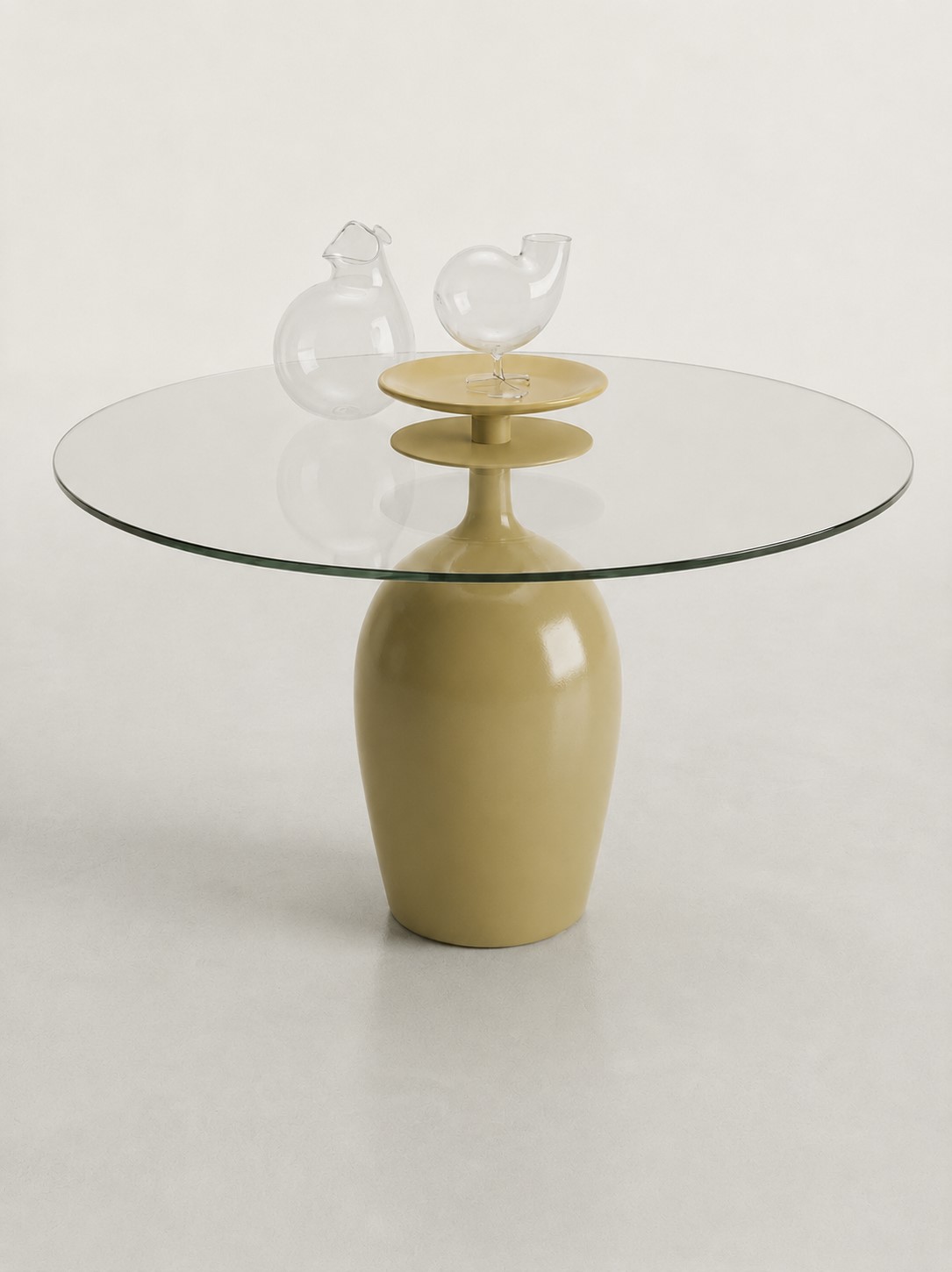 Mesa copa con cristal